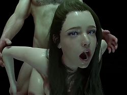 Cute Brunette Girl Loves Anal Standing up with her hands Pulled back : 3D Porn 